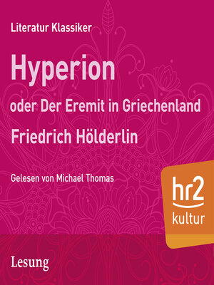 cover image of Hyperion oder Der Eremit aus Griechenland